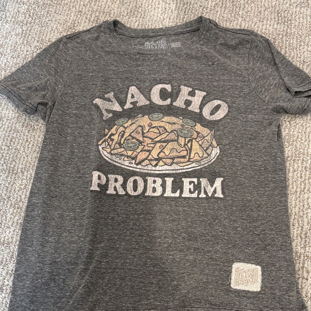 Retro brand -  'Nacho Problem' Graphic Tee - Gray